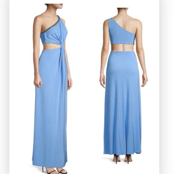 Ramy Brook Hailey One-Shoulder Cut-Out Gown NWT 12 $785 - Picture 1 of 7